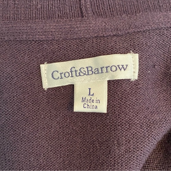 Croft and Barrow Purple Sweater Vest Cardigan - Picture 5 of 7